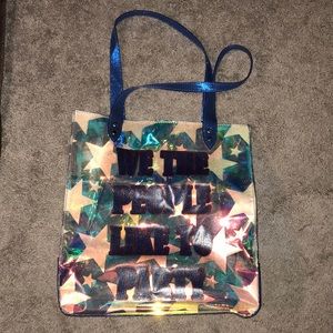 Iridescent with stars tote bag!